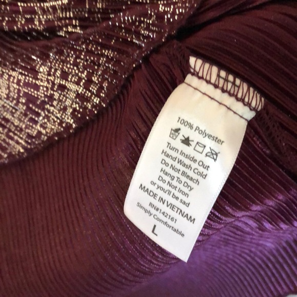 LuLaRoe Elegant Metallic Plum/Silver Cover-Up NWOT - Picture 6 of 6
